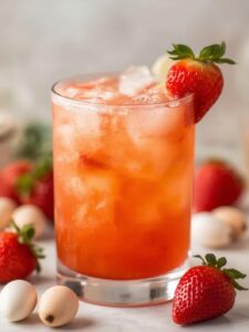 Strawberry Sunrise Easy Easter Tequila Cocktail