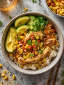 Street Corn Chicken Rice Bowl recipe