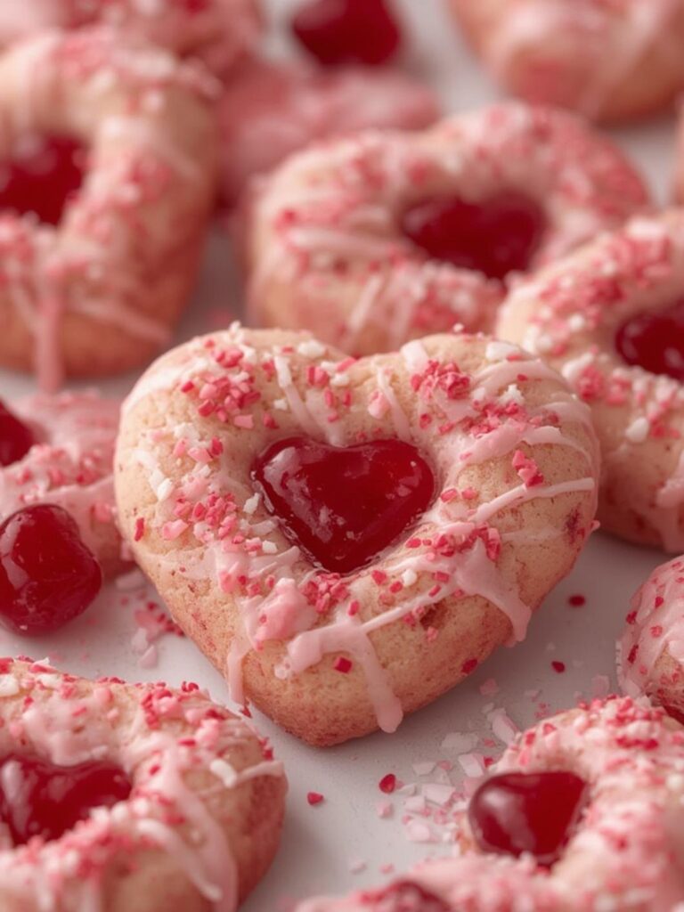 Valentine Day Cherry Cookies preparing