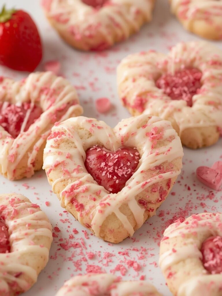 Valentine Strawberry White Chocolate Cookies
