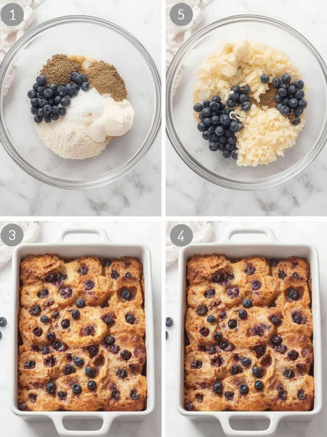 Blueberry French Toast Casserole step by step instructions