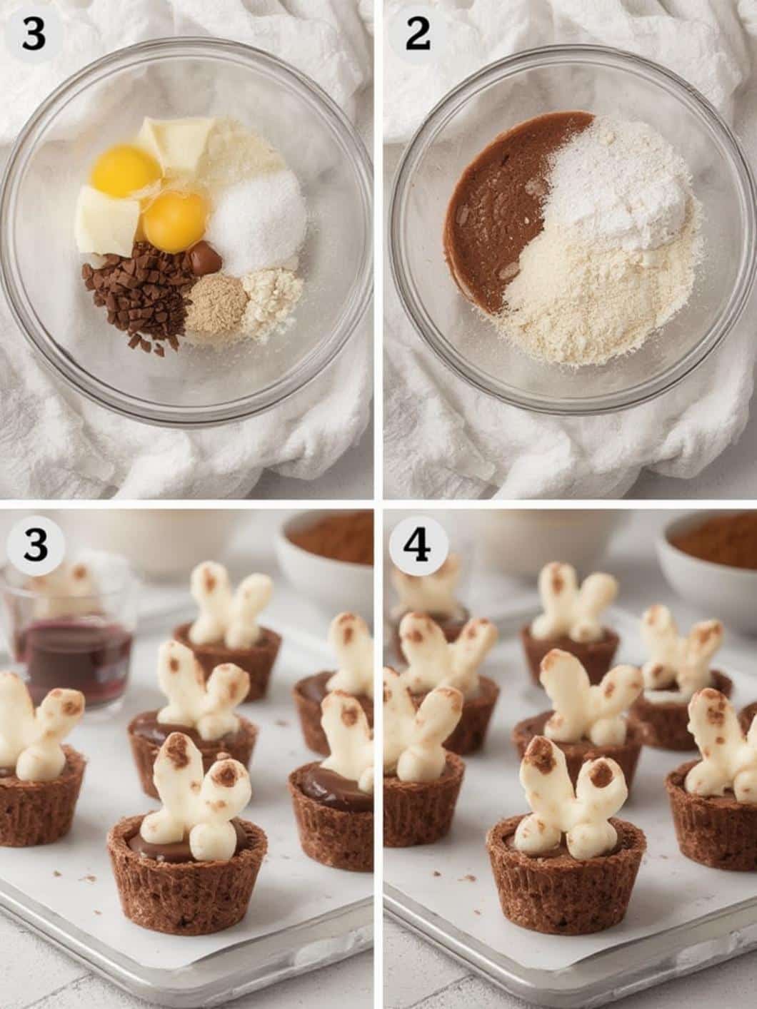 Bunny Ear Chocolate Tartlets step by step instructions
