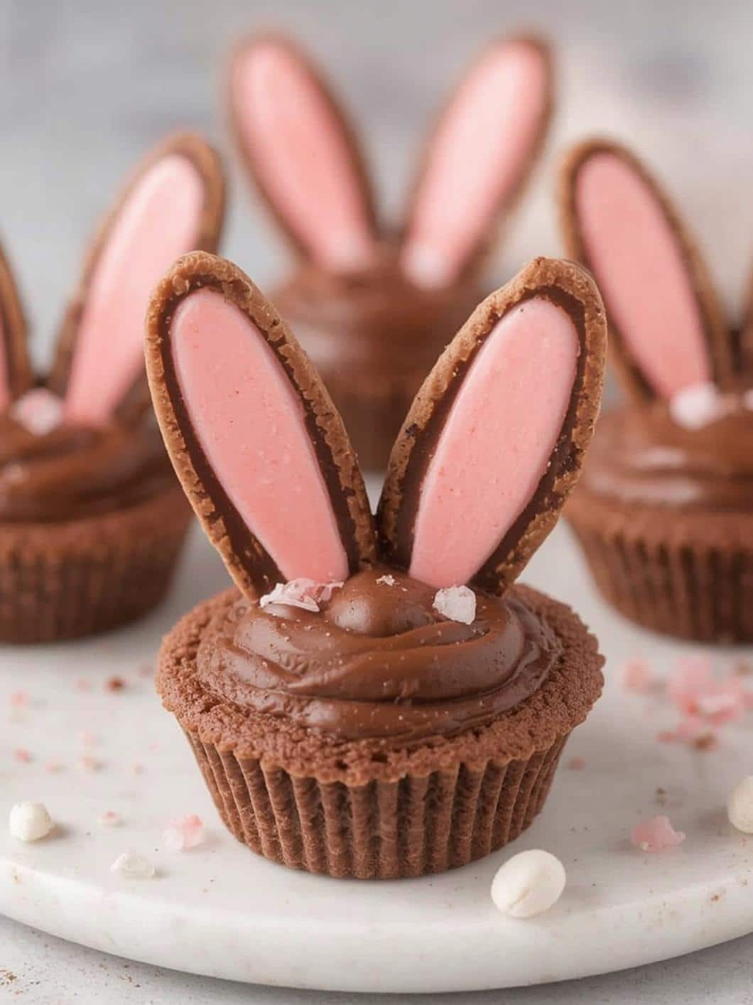 Bunny Ear Chocolate Tartlets final preparation