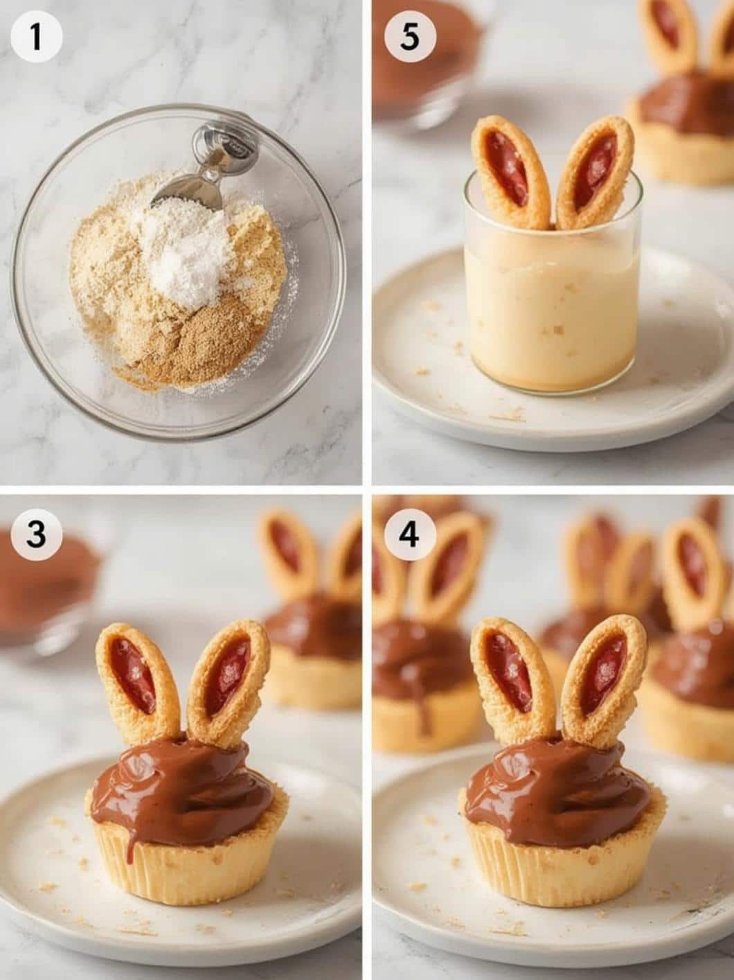 Bunny Ear Eclair Dessert Cups step by step instructions