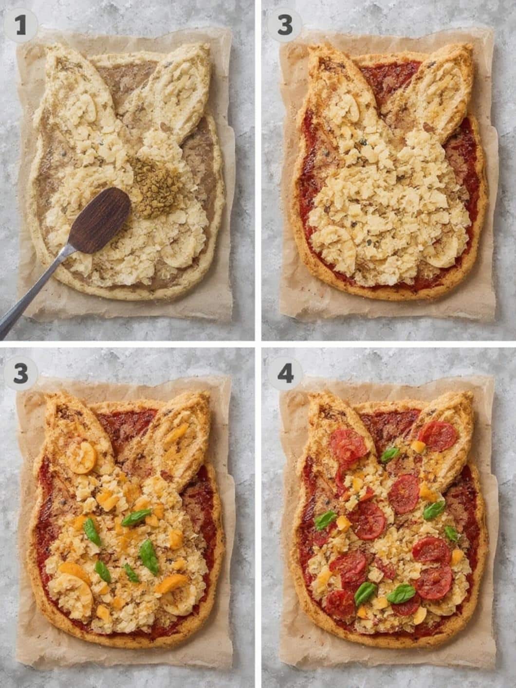 Bunny Ear Fruit Pizza step by step instructions