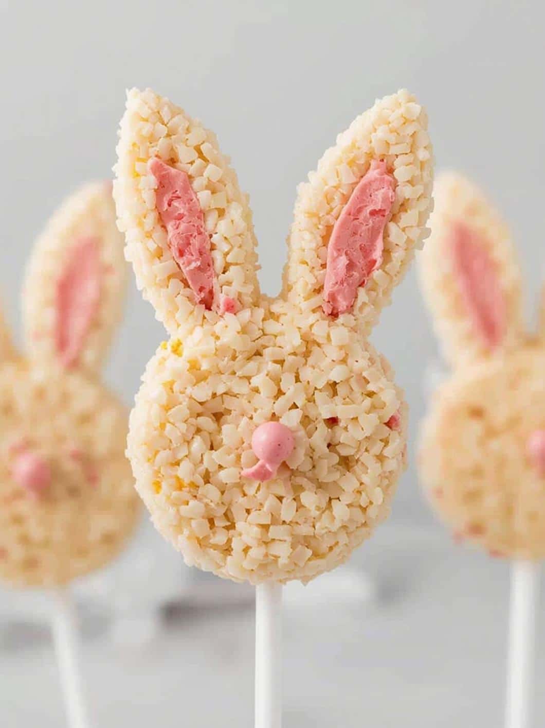 Bunny Ear Rice Krispie Treat Pops final preparation