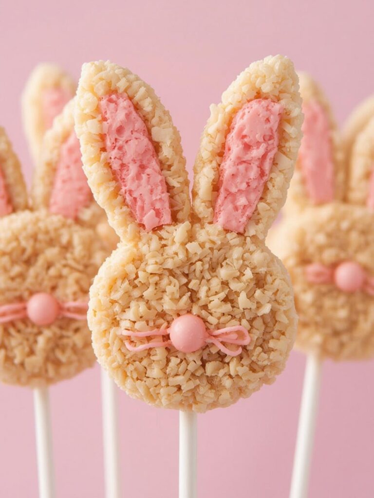 Bunny Ear Rice Krispie Treat Pops