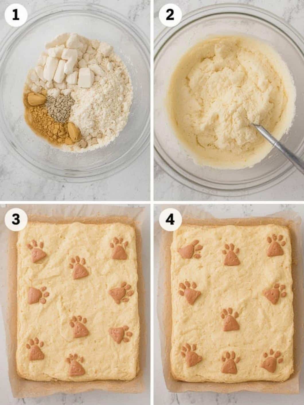 Bunny Paw Print Sugar Cookie Bars step by step instructions