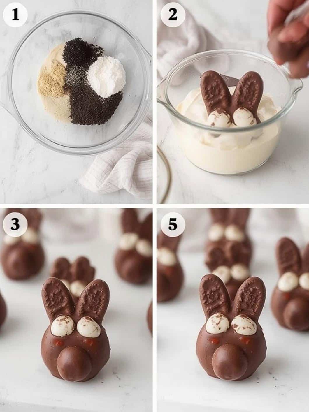 Bunny Tail Chocolate Dipped Oreos step by step instructions