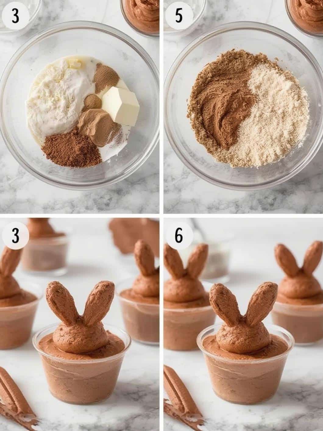Bunny Tail Hot Cocoa Mousse Cups step by step instructions