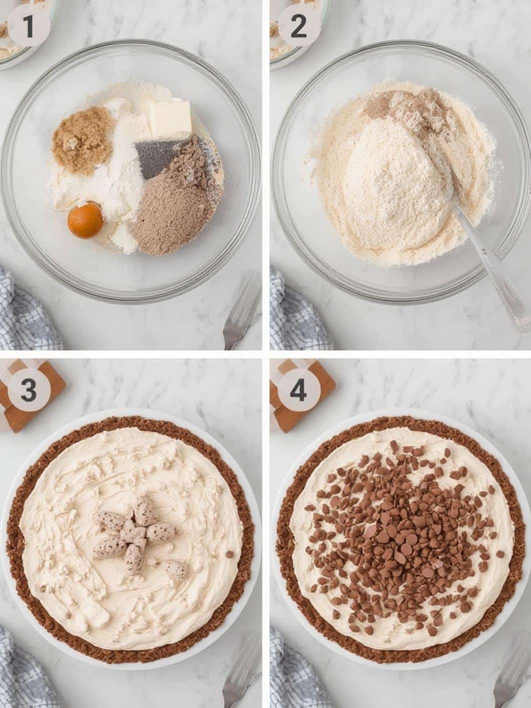 Bunny Tracks Ice Cream Pie step by step instructions