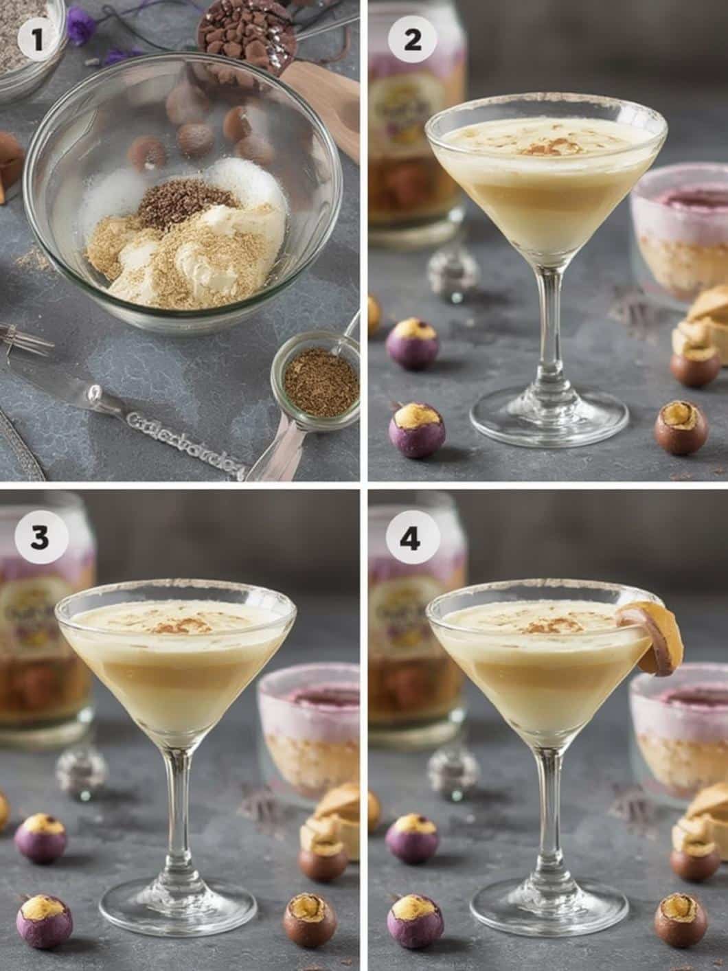 Cadbury Mini Egg Martini drink step by step instructions