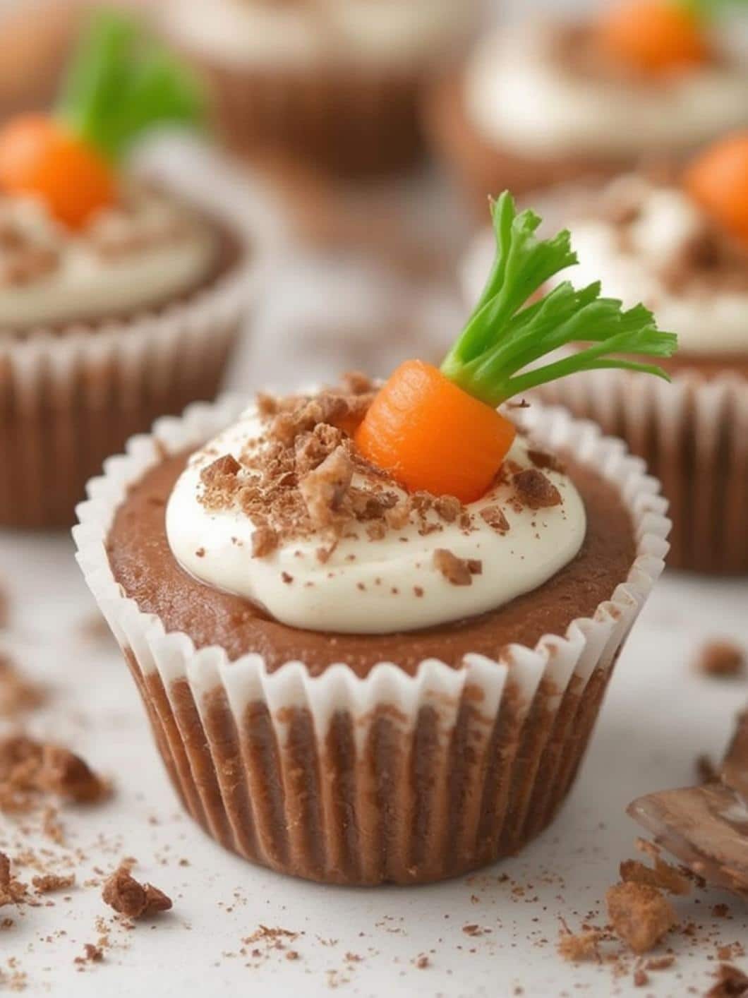 Carrot Patch Chocolate Pudding Cups final preparation