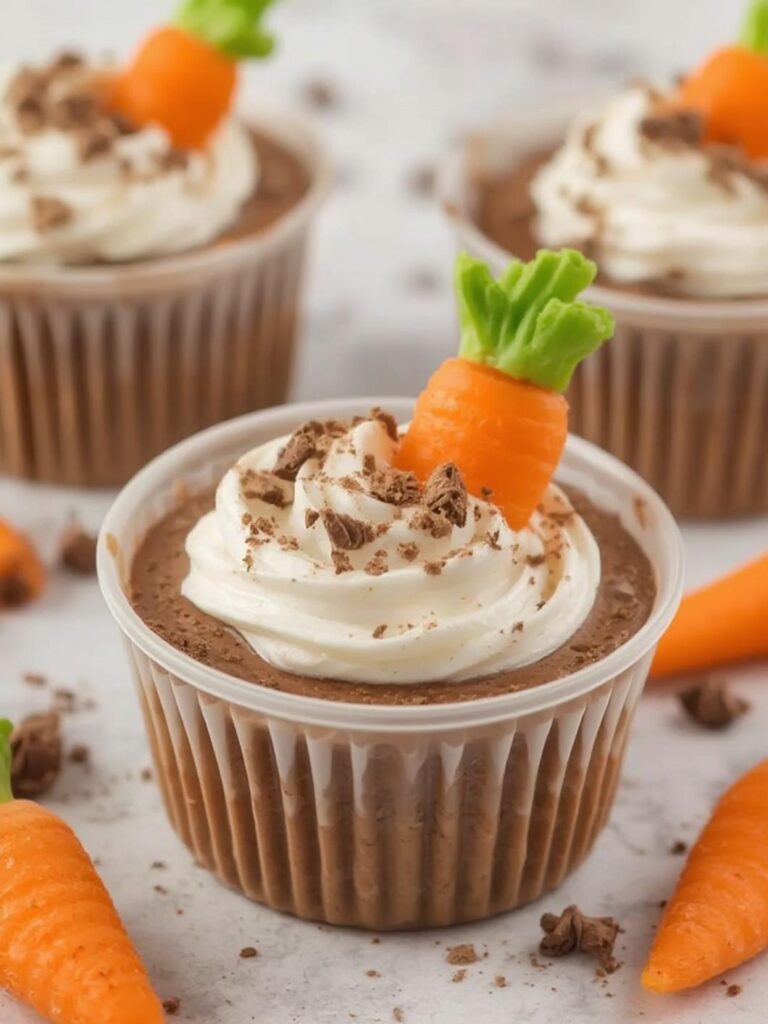 Carrot Patch Chocolate Pudding Cups