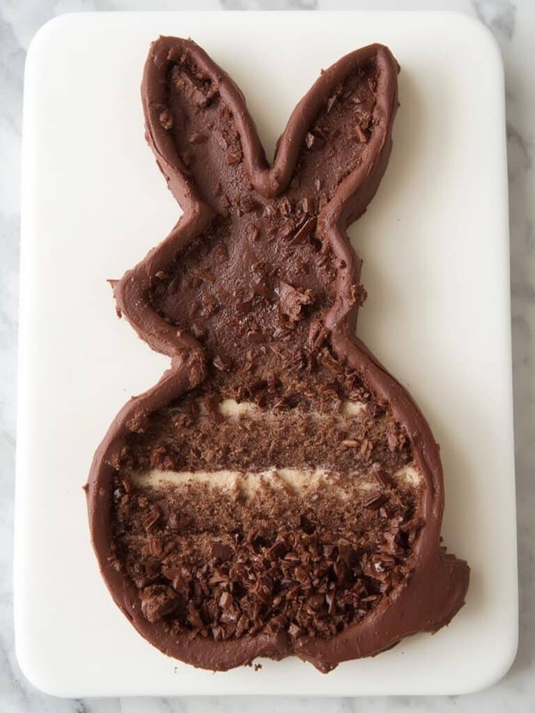 Chocolate Bunny Silhouette Layer Cake