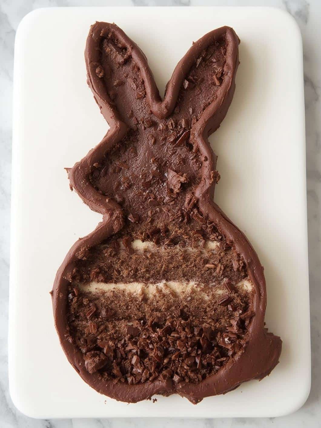 Chocolate Bunny Silhouette Layer Cake