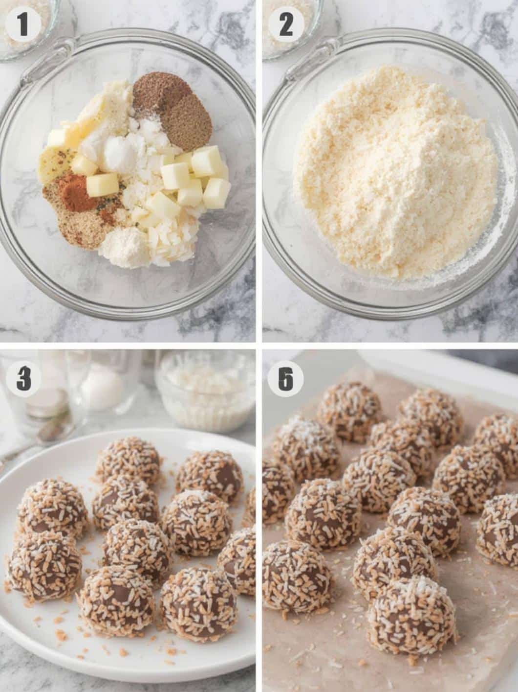 Coconut Bunny Tail Truffles step by step instructions