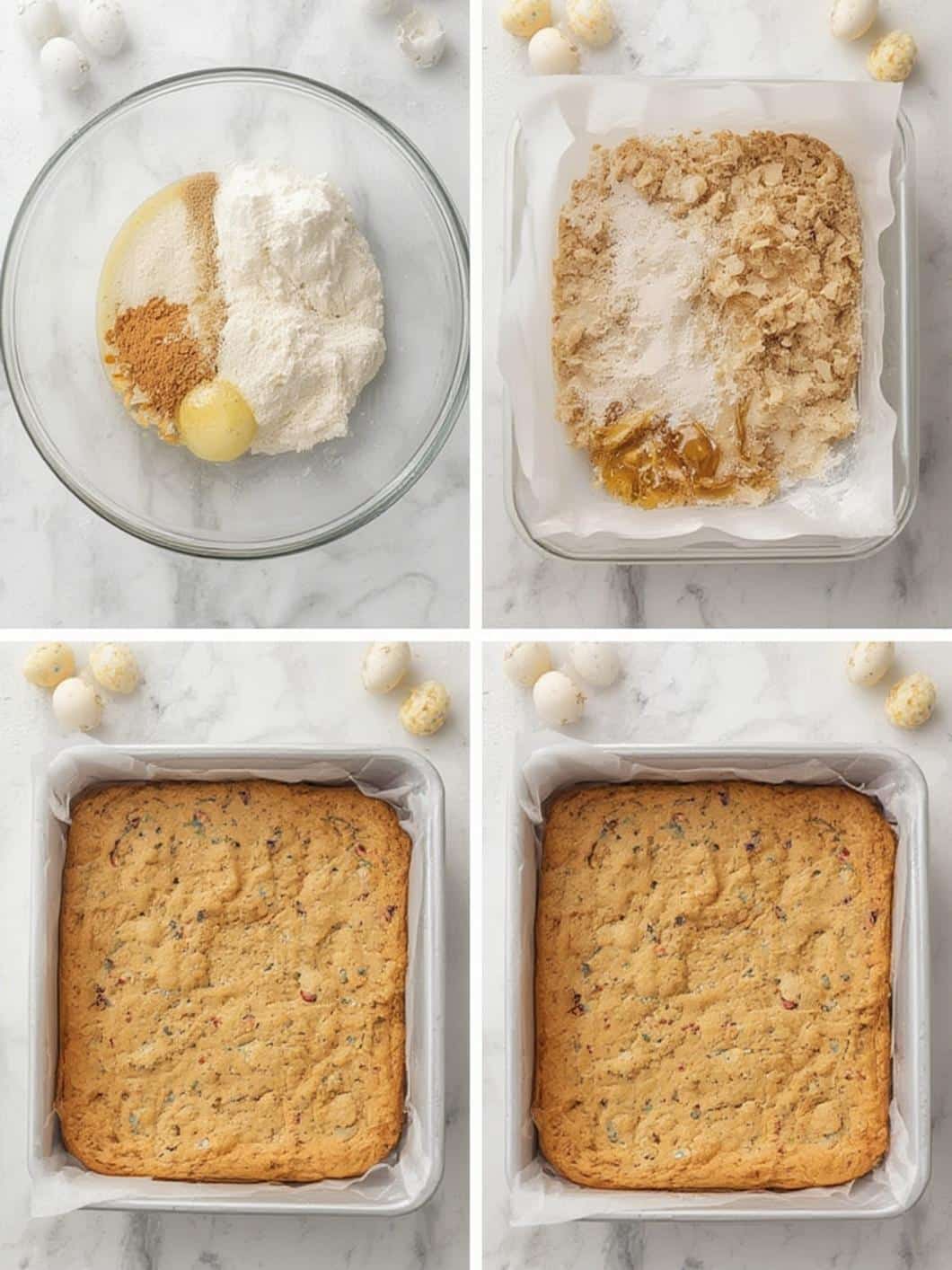Confetti Easter Egg Blondies step by step instructions