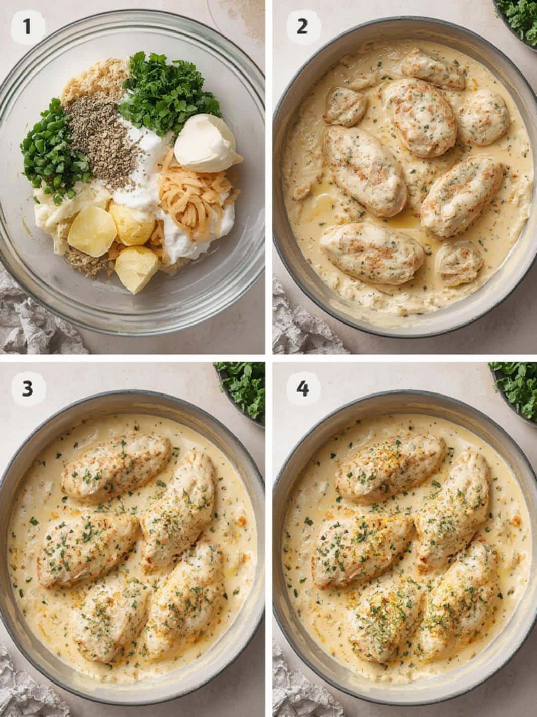 Creamy Ranch Chicken step by step instructions