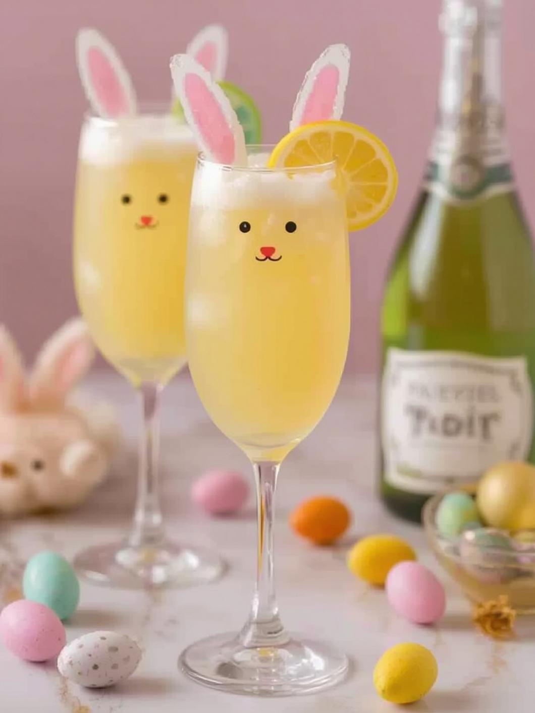 Easter Bunny Mimosa Recipe final preparation
