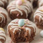 Easter Egg Brownie Bites with Drizzled Icing