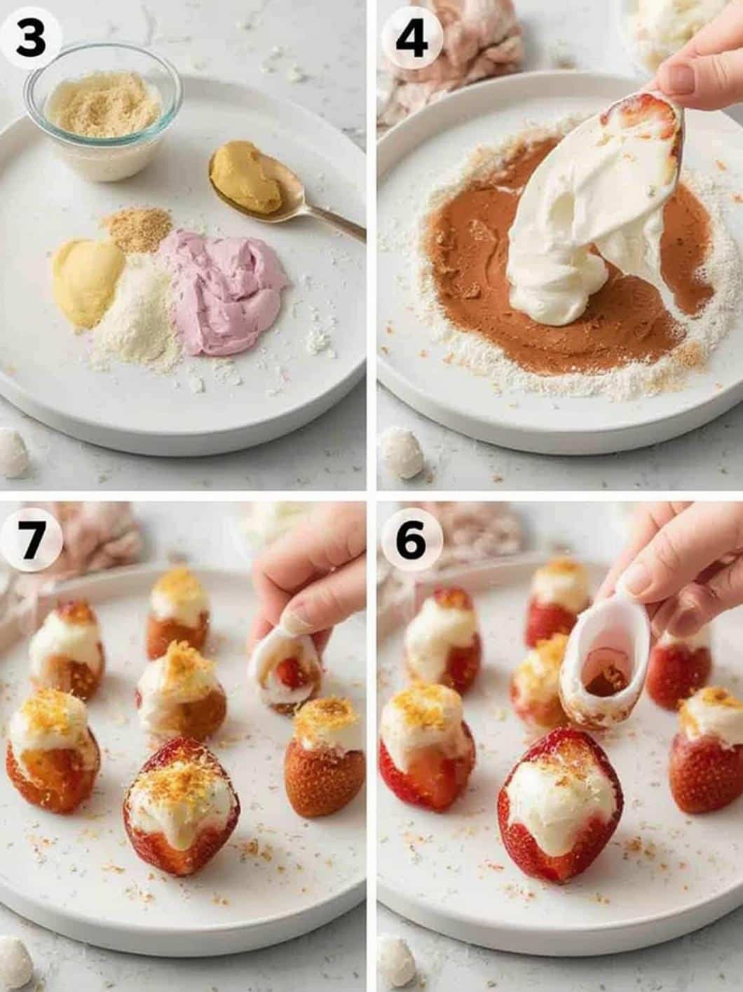 Easter Egg Cheesecake Stuffed Strawberries step by step instructions