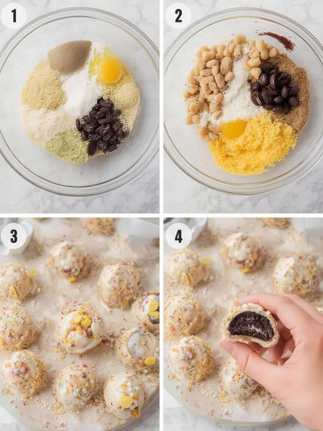 Easter Egg Oreo Balls step by step instructions