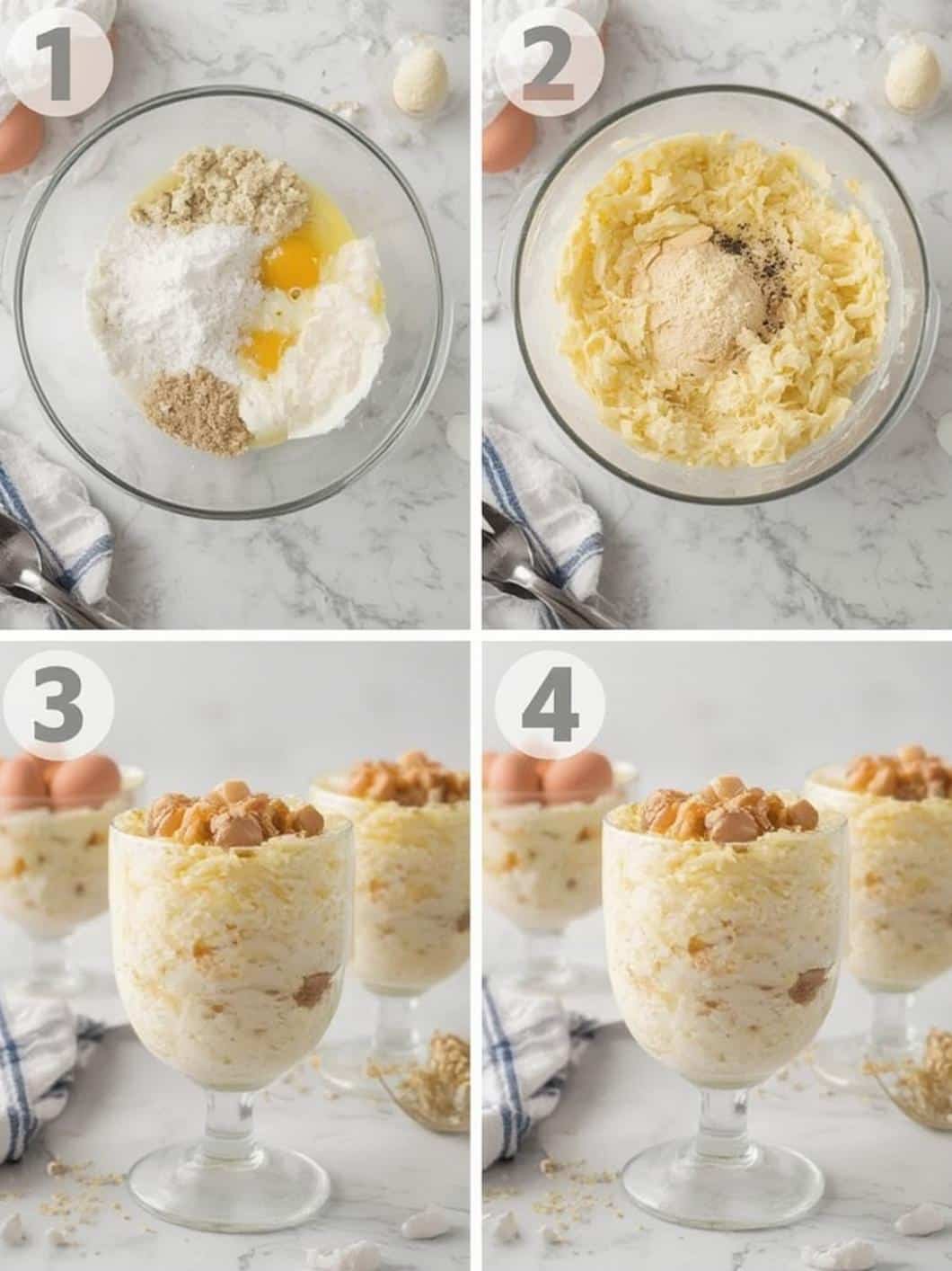 Easter Egg Rice Pudding Parfaits step by step instructions