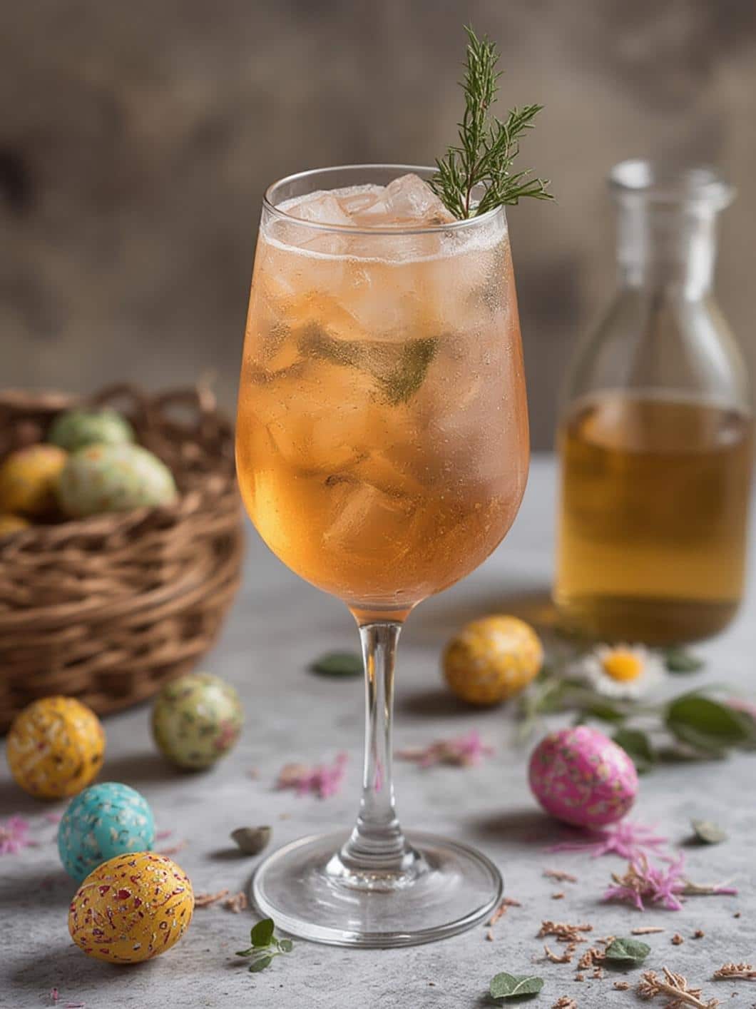 Easter Spritz drink final preparation