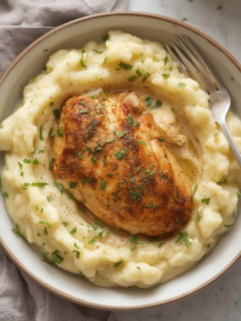 Garlic Herb Chicken with Creamy Mashed Potatoes