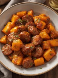 Honey Garlic Sausage and Sweet Potato