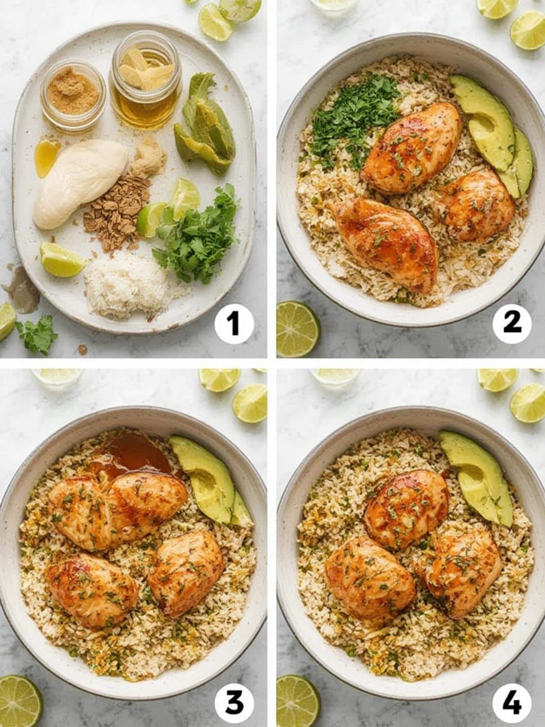 Honey Lime Chicken & Avocado Rice step by step instructions