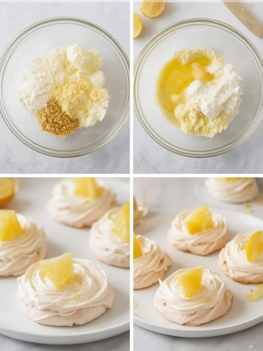 Lemon Chick Meringue Nests step by step instructions