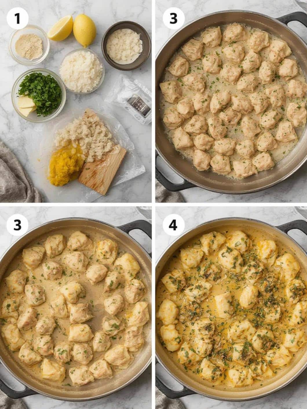 Lemon Chicken Gnocchi step by step instructions