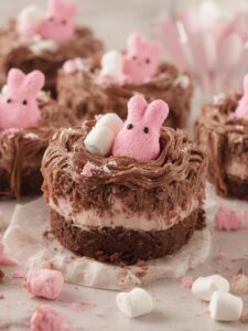 Marshmallow Peep Nest Brownies