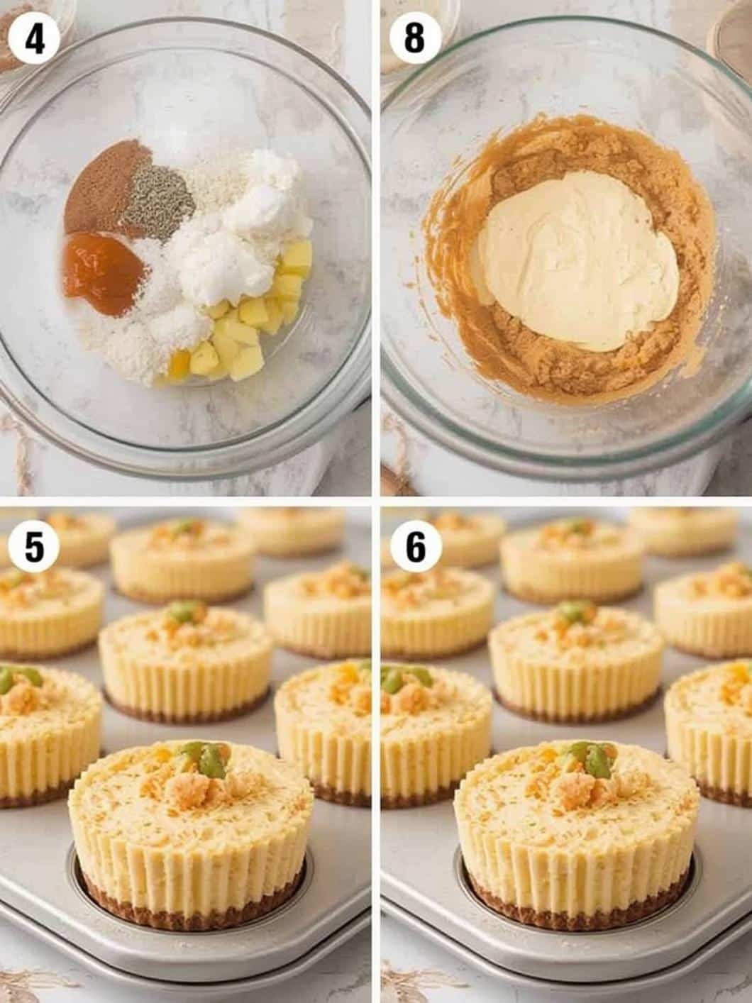 Mini Carrot Patch Cheesecakes step by step instructions