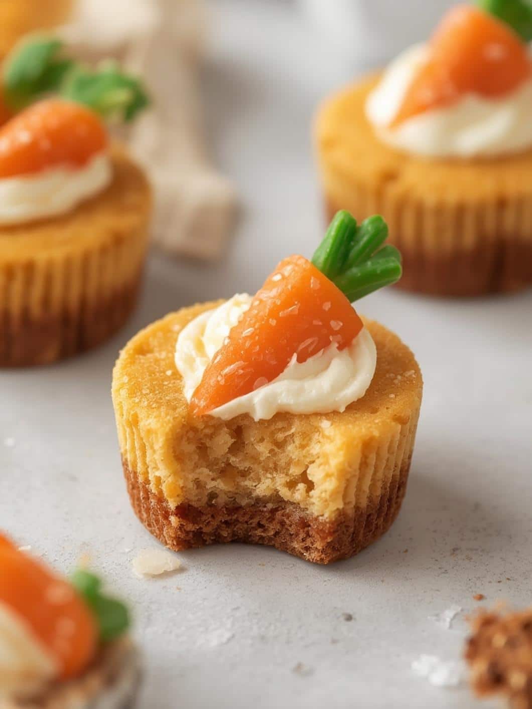 Mini Carrot Patch Cheesecakes final preparation