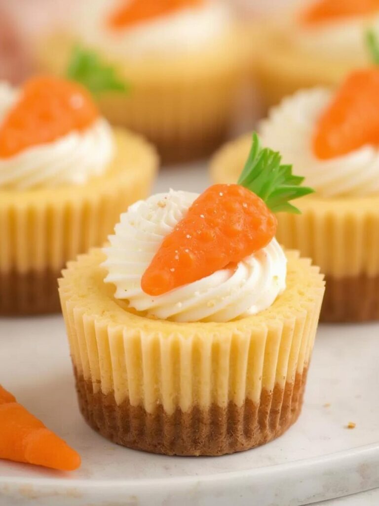 Mini Carrot Patch Cheesecakes