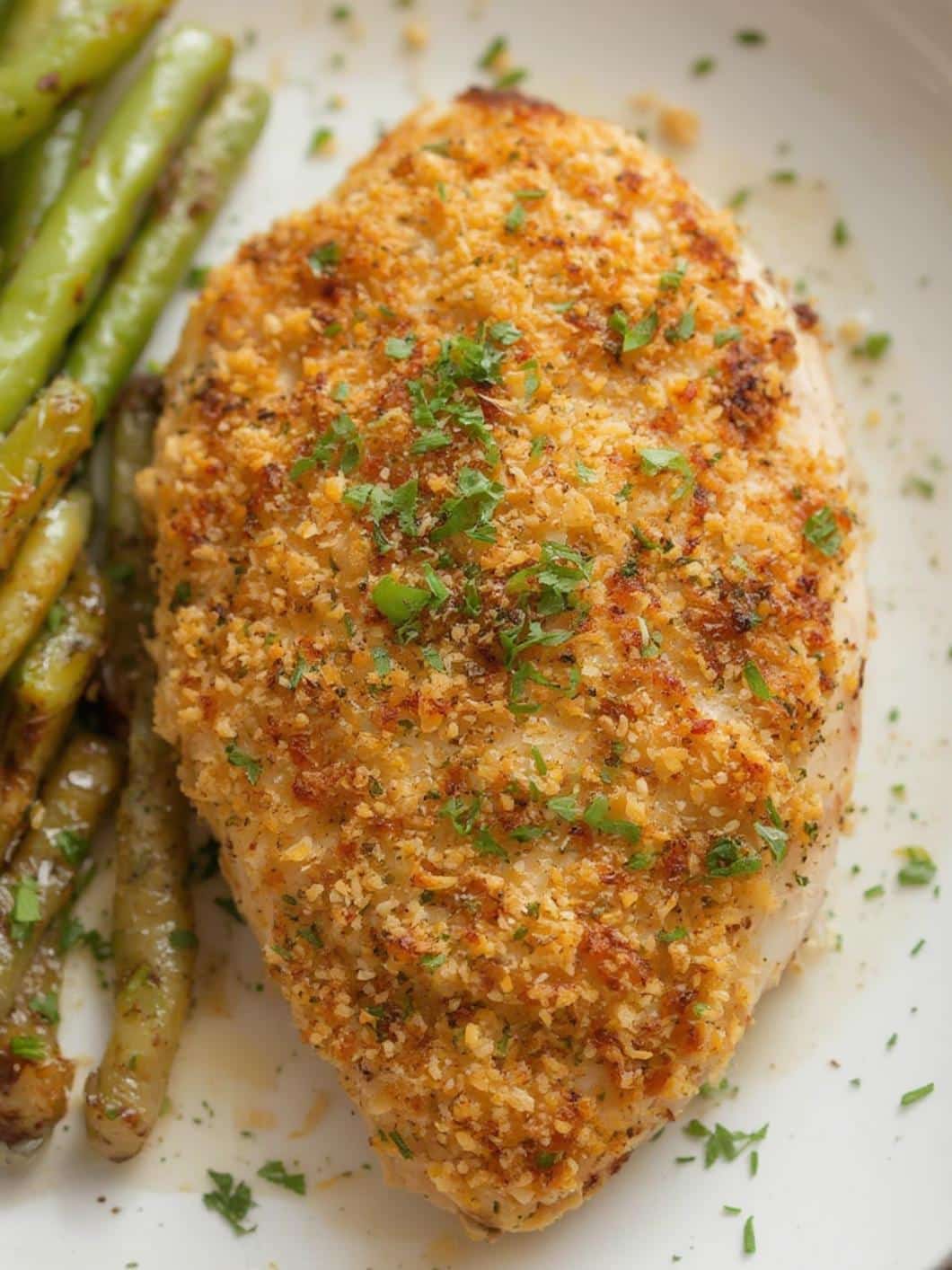 Parmesan crusted chicken final preparation