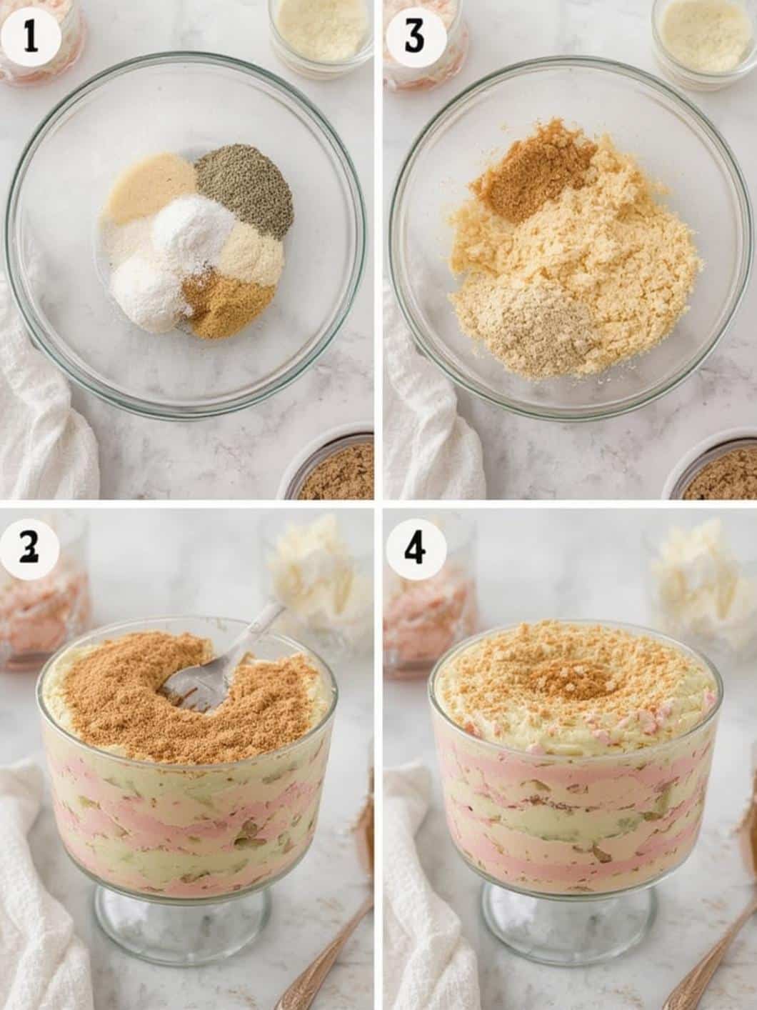 Pastel Bunny Trifle Bowl step by step instructions