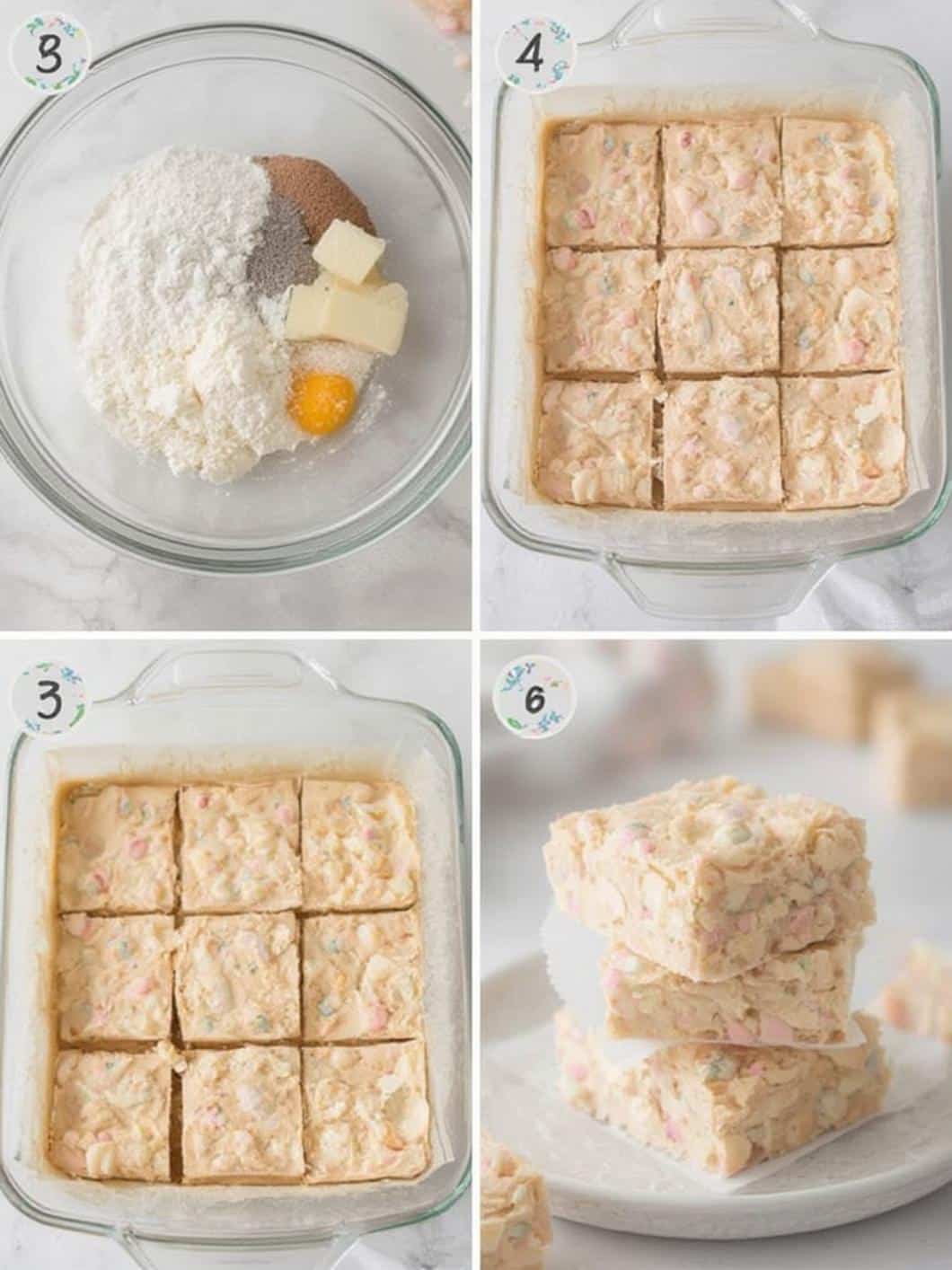 Pastel Easter Egg Fudge Squares step by step instructions