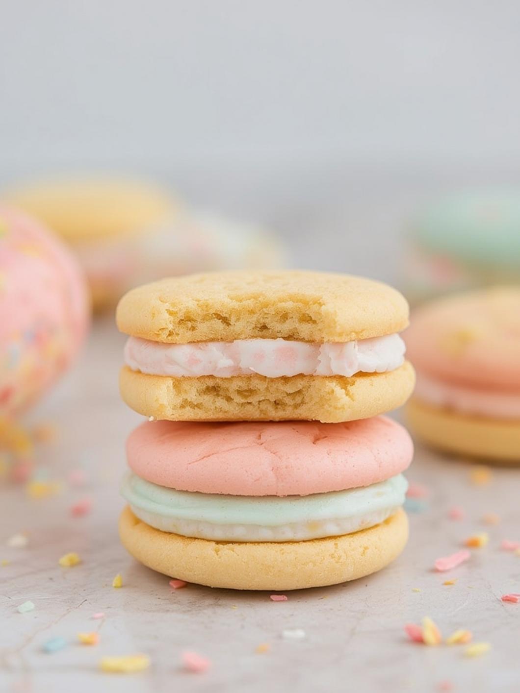 Pastel Sugar Cookie Sandwiches final preparation