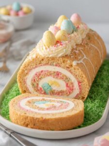 Pastel Swirl Easter Egg Roll Cake