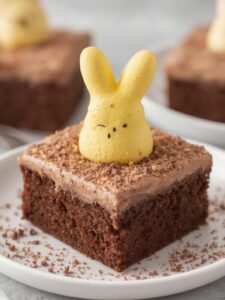 Peep-Topped Chocolate Poke Cake