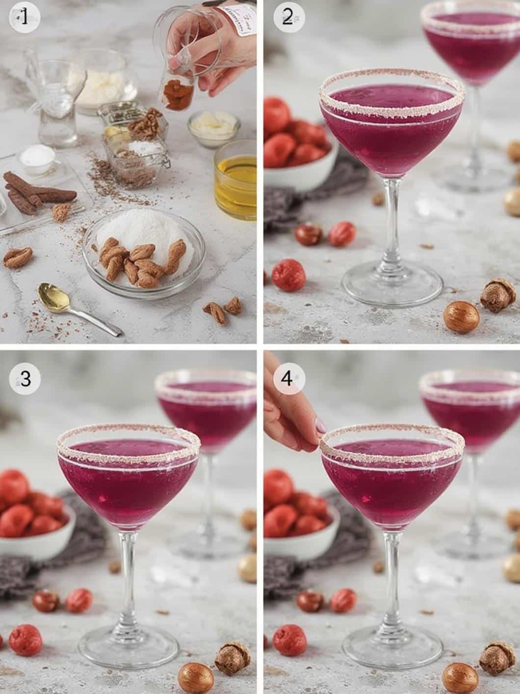 Purple Easter Martini drink step by step instructions