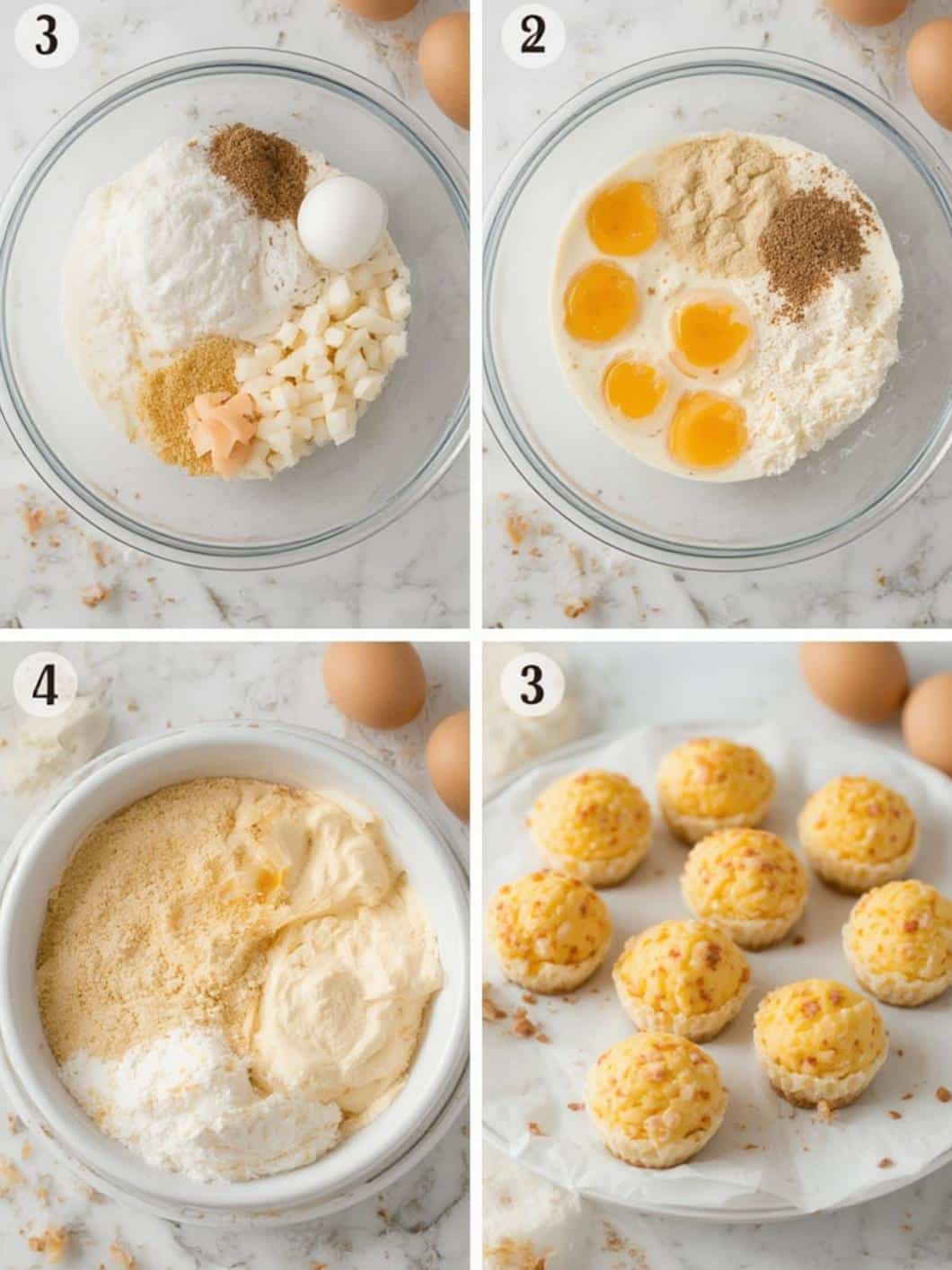 Speckled Egg Cheesecake Bites step by step instructions