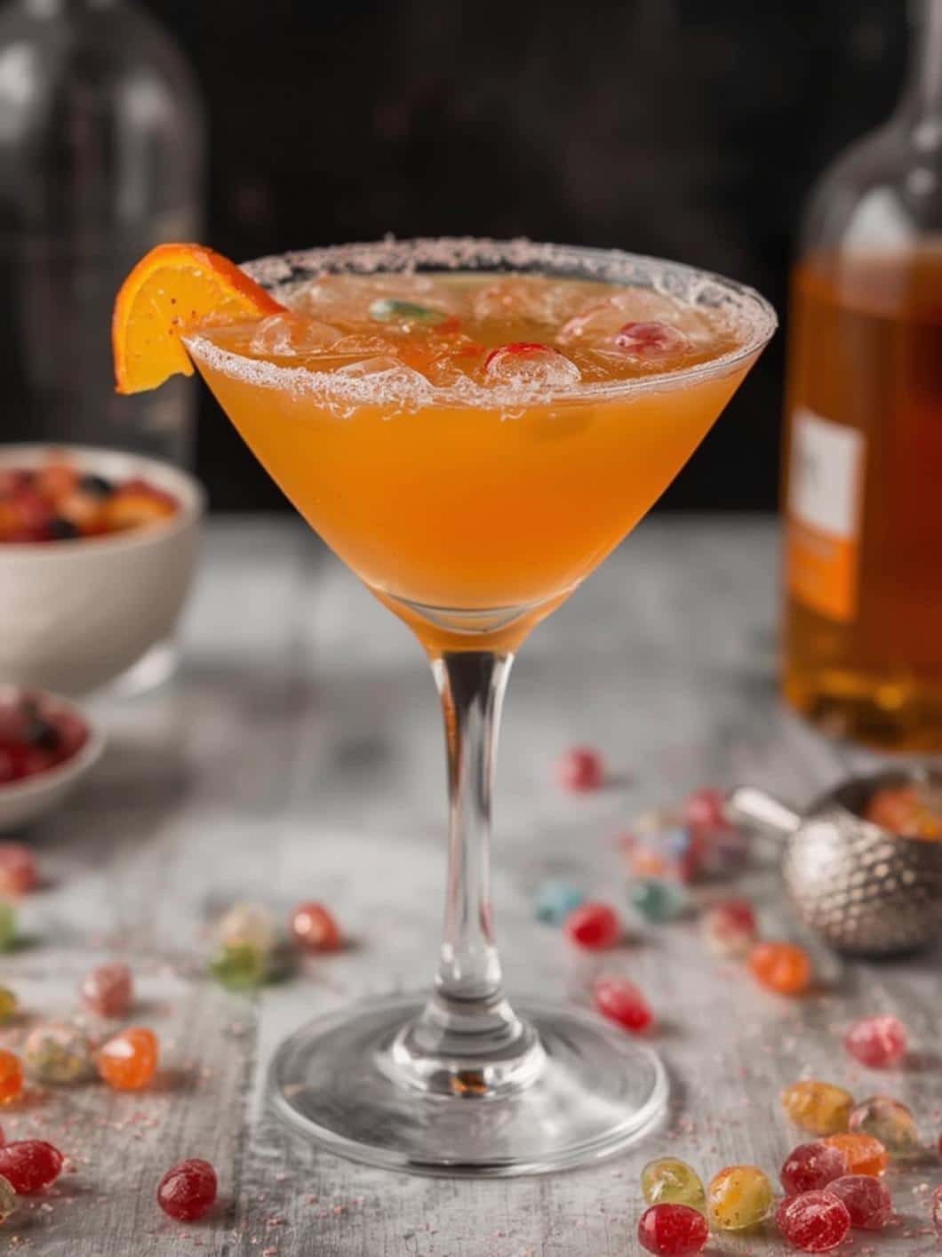 Starburst Jellybean Martini drink final preparation