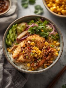 Street Corn Chicken Rice Bowl
