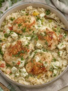 dump-and-bake chicken tzatziki rice